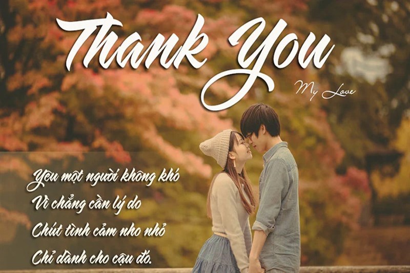 Ảnh cảm ơn kèm lời chúc ngọt ngào, tình cảm