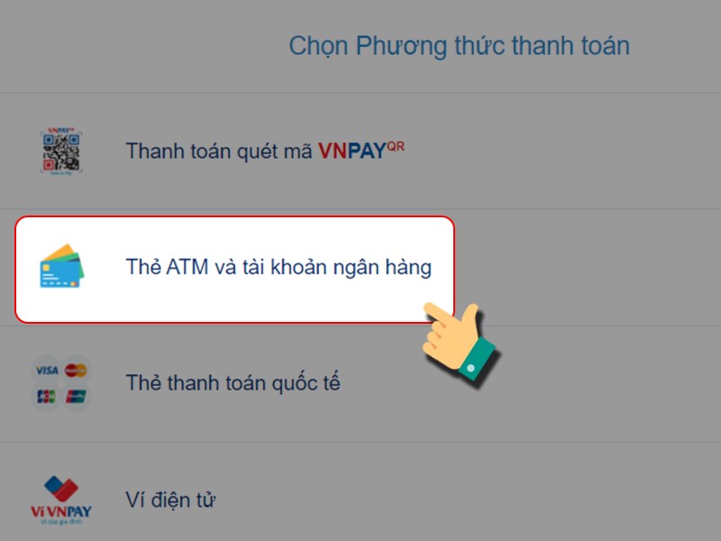 Chọn phương thức thanh toán bạn muốn sử dụng