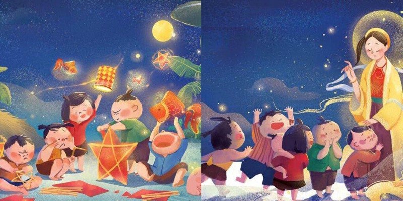 Ảnh chế đêm trăng rằm đáng yêu