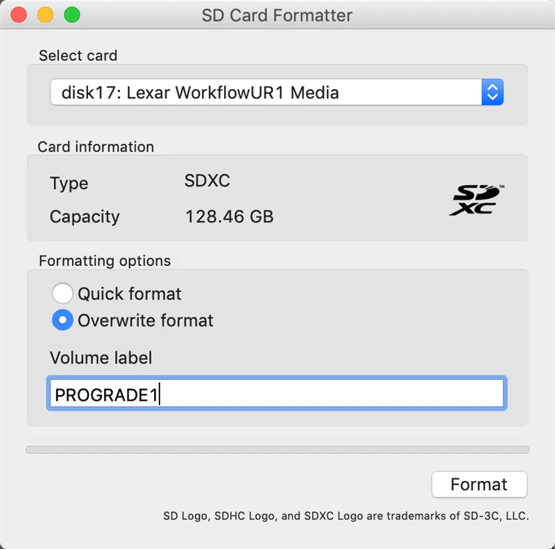 SD Memory Card Formater