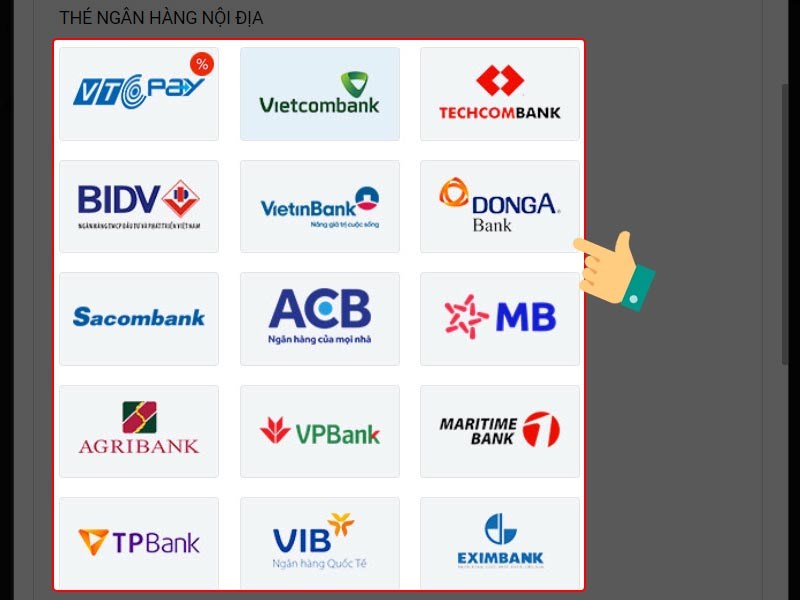 Chọn ng&acirc;n h&agrave;ng