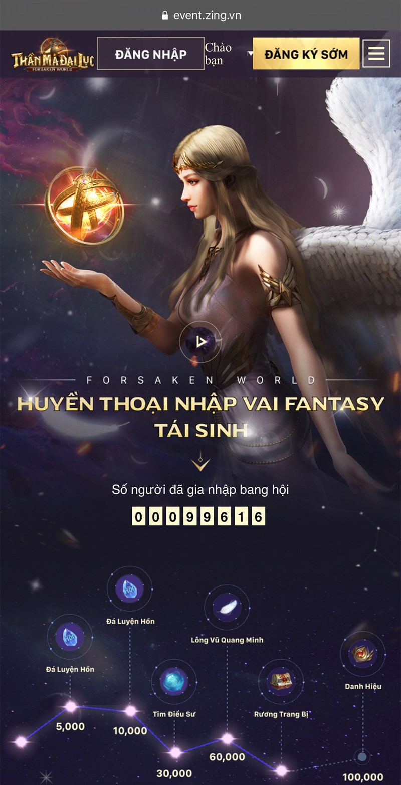 Truy cập website: Forsaken World