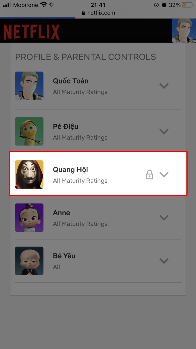 Nhấn Change