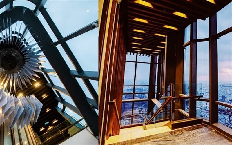 Không gian bên trong đài quan sát Skyview trên tòa nhà cao nhất Việt Nam