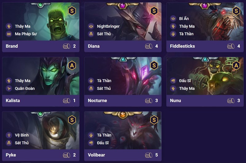 Danh s&aacute;ch tướng đội h&igrave;nh Th&acirc;y Ma S&aacute;t Thủ DTCL m&ugrave;a 5.5