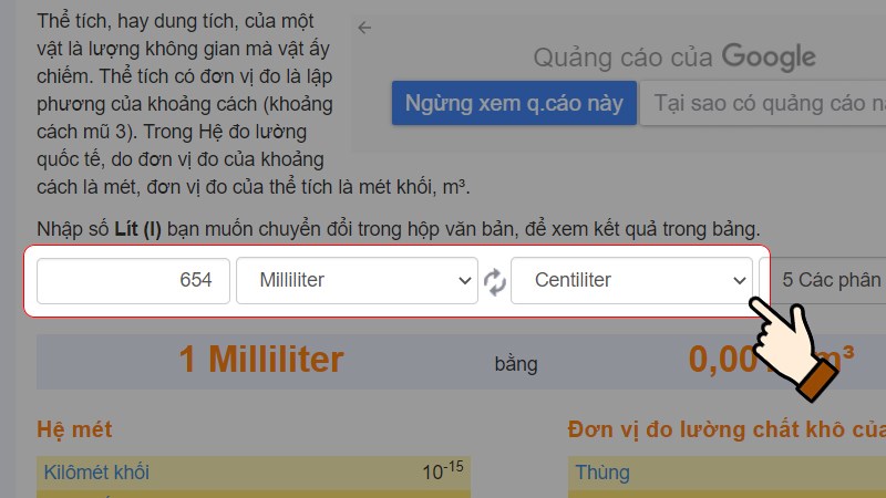 1 Ml Bằng Bao Nhieu Lit Cm3 Dm3 M3 Quy đổi 1 Ml Mililit