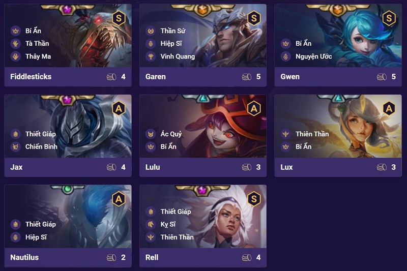 Đội h&igrave;nh Thiết Gi&aacute;p B&iacute; Ẩn DTCL 5.5