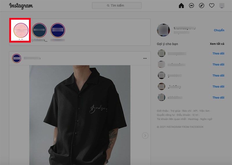 Mở Instagram trên máy tính > Nhấn vào tin bất kỳ ở dưới khung tìm kiếm mà bạn bè của bạn đã đăng trong 24 giờ qua Mở Instagram trên máy tính > Nhấn vào tin bất kỳ ở dưới khung tìm kiếm mà bạn bè của bạn đã đăng trong 24 giờ qua