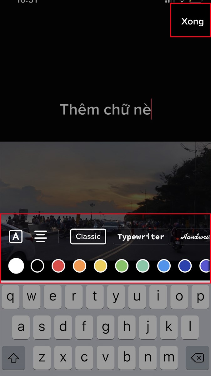 Ch&egrave;n chữ v&agrave;o video của bạn > Nhấn Xong