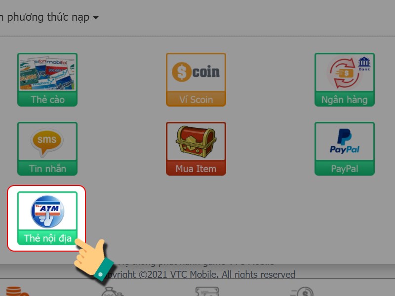 Nạp bằng thẻ nội địa