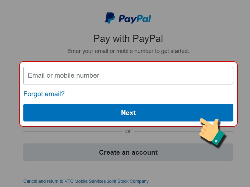 Đăng nhập t&agrave;i khoản PayPal để thanh to&aacute;n