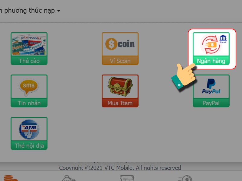 Nạp bằng ng&acirc;n h&agrave;ng