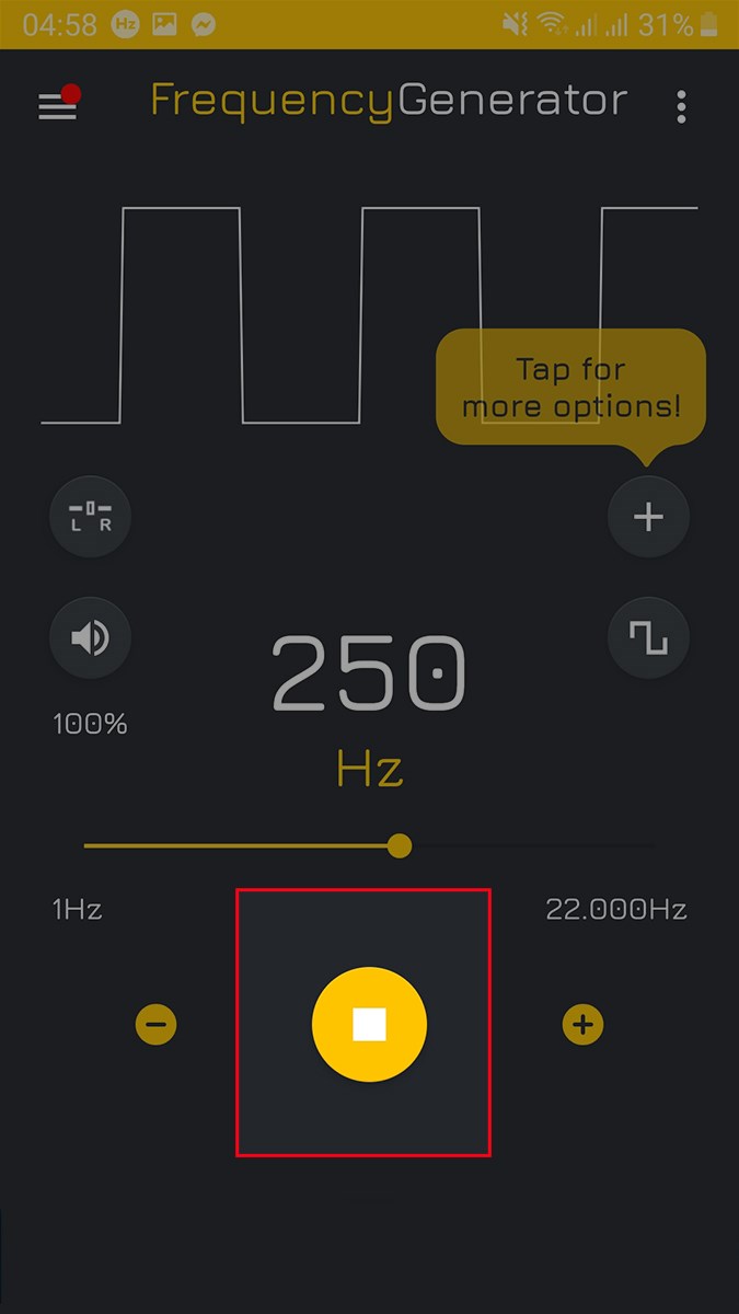 Sau khi đã đẩy được bụi, nước ra khỏi loa > Nhấn biểu tượng Stop để dừng Sau khi đã đẩy được bụi, nước ra khỏi loa > Nhấn biểu tượng Stop để dừng