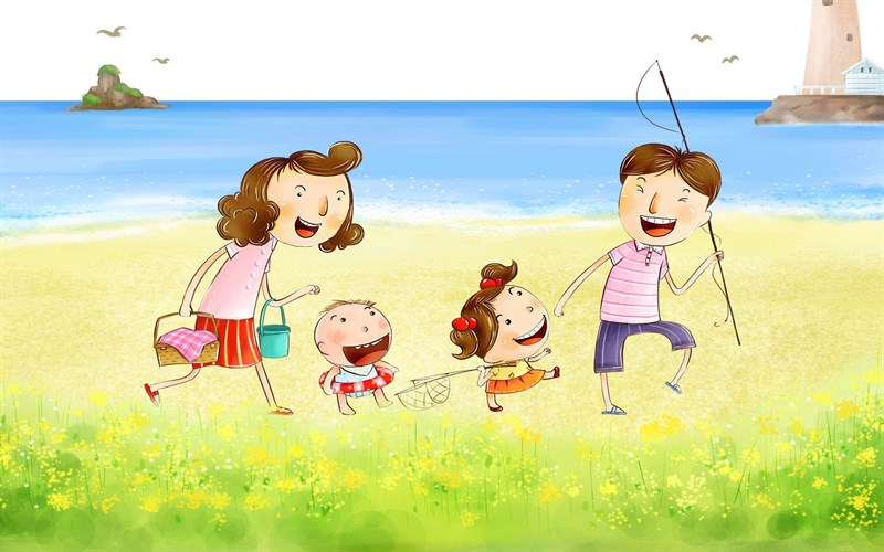 Ảnh hoạt hình về gia đình hạnh phúc