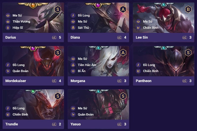 Đội h&igrave;nh Ma Sứ Đồ Long DTCL M&ugrave;a 5