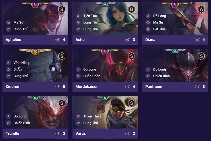 Đội h&igrave;nh Đồ Long Cung Thủ DTCL M&ugrave;a 5