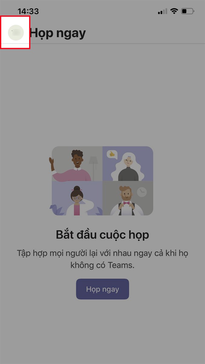 Mở ứng dụng Microsoft Teams, nhấn v&agrave;o ảnh đại diện của bạn ở g&oacute;c tr&ecirc;n b&ecirc;n tr&aacute;i