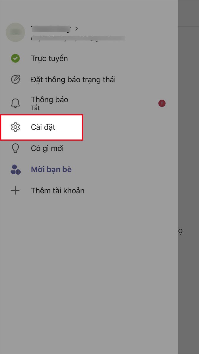Chọn Cài đặt Chọn Cài đặt
