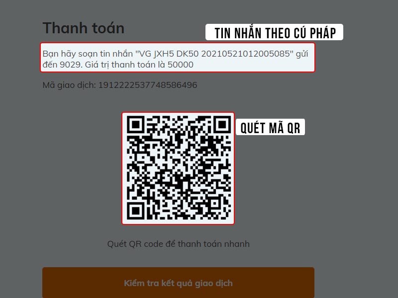 Nhắn tin hoặc quét mã QR