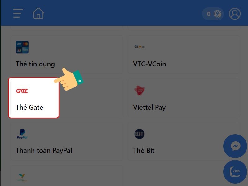 Phương thức thanh toán GATE