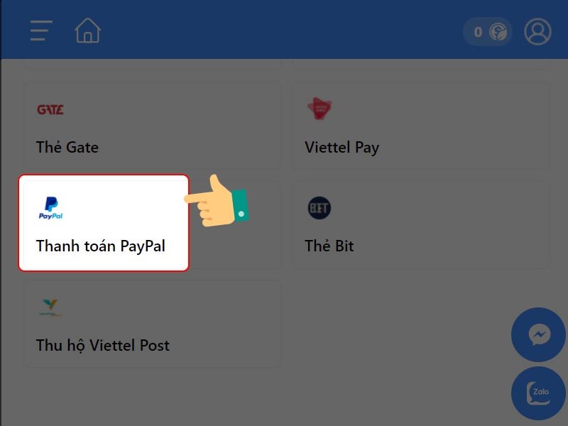 Phương thức thanh toán PayPal