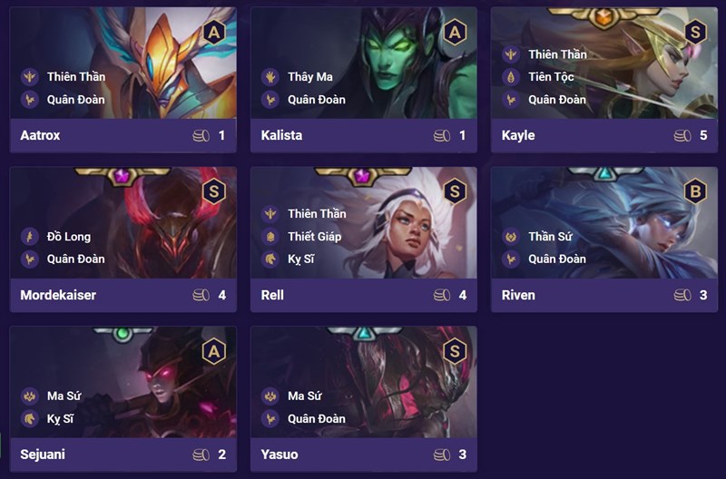 Đội hình Quân Đoàn Kỵ Sĩ DTCL Mùa 5 Đội hình Quân Đoàn Kỵ Sĩ DTCL Mùa 5