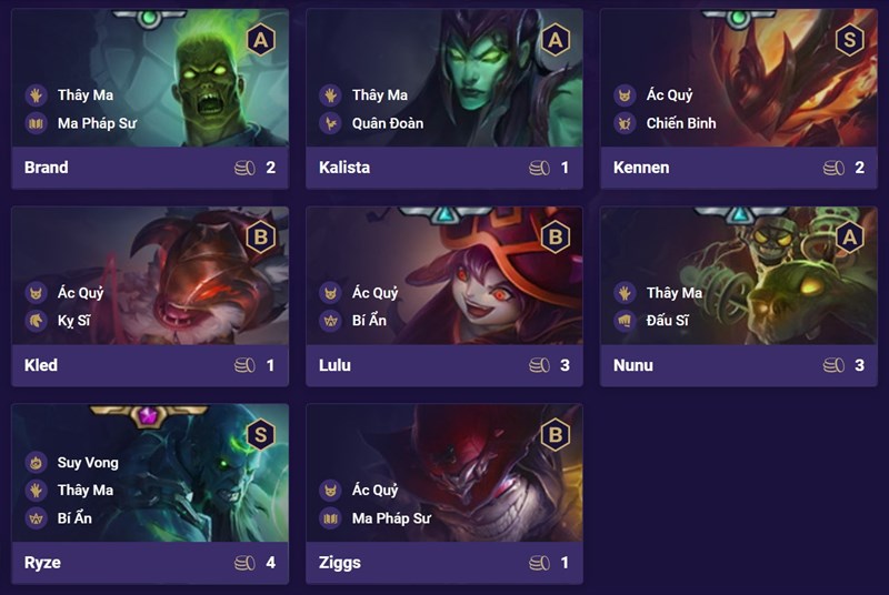 Đội h&igrave;nh Th&acirc;y Ma &Aacute;c Quỷ DTCL M&ugrave;a 5