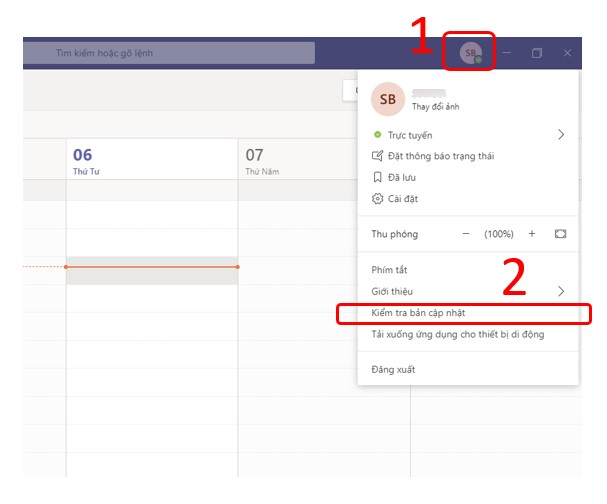 Nhấn v&agrave;o ảnh đại diện của bạn ở g&oacute;c tr&ecirc;n b&ecirc;n phải >&nbsp;Chọn Kiểm tra bản cập nhậtjavascript:;
