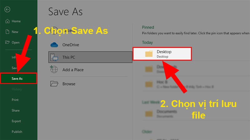 Chọn Save As&nbsp;> Chọn vị tr&iacute; lưu file