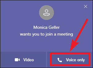 Chọn Voice only để tham gia vào lớp học, họp online mà không cần bật camera