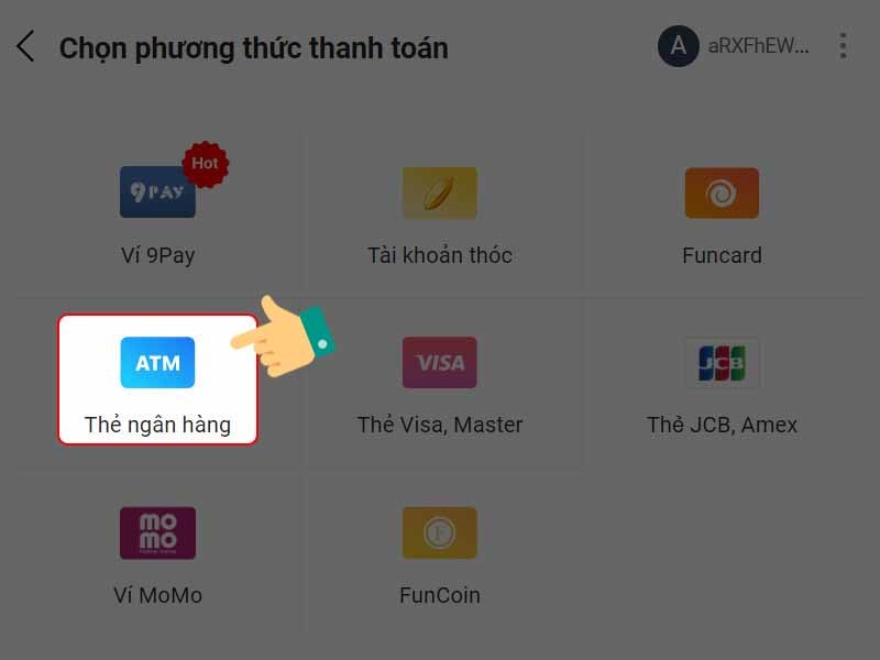 Phương thức thanh toán thẻ ngân hàng