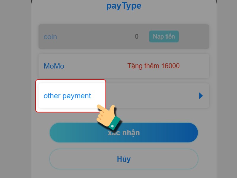 Chọn other payment