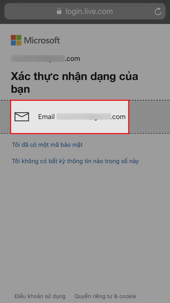 Chọn Email