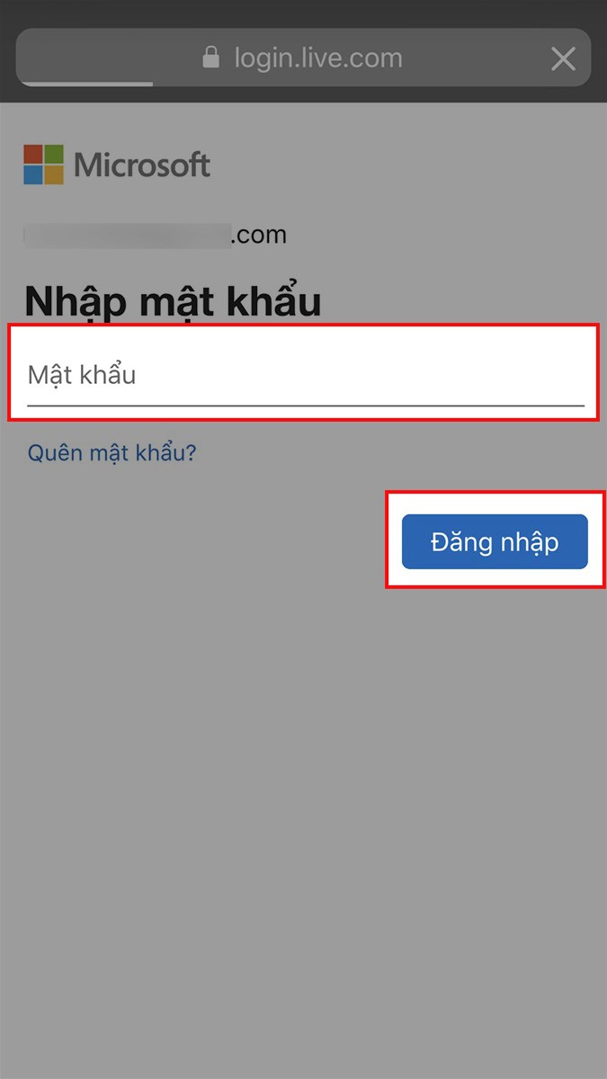 Nhập mật khẩu tài khoản Microsoft Teams vào ô Mật khẩu > Chọn Đăng nhập