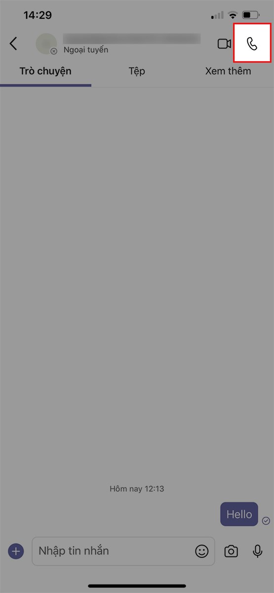 Hoặc nhấn v&agrave;o biểu tượng điện thoại ở g&oacute;c b&ecirc;n phải nếu bạn muốn thực hiện cuộc gọi thoại