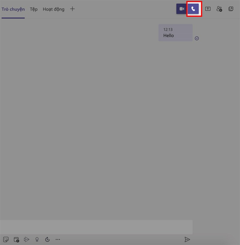 Hoặc nhấn v&agrave;o biểu tượng điện thoại ở g&oacute;c b&ecirc;n phải nếu bạn muốn thực hiện cuộc gọi thoại