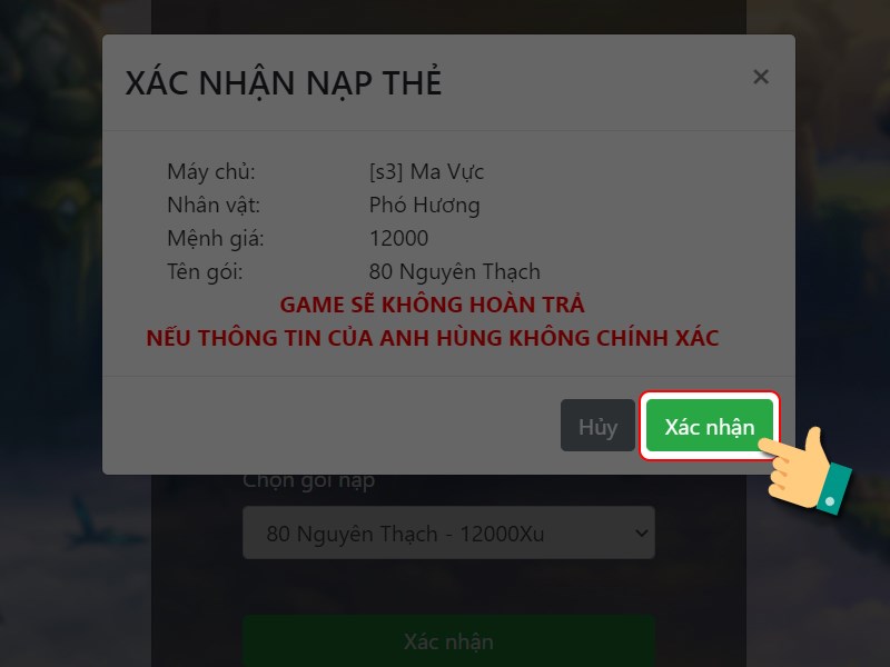 X&aacute;c nhận