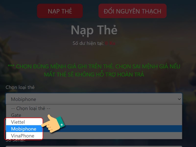 Chọn nh&agrave; mạng