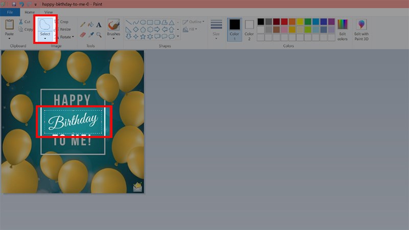 Chọn Select&nbsp;> K&eacute;o chọn v&ugrave;ng ảnh muốn l&agrave;m mờ