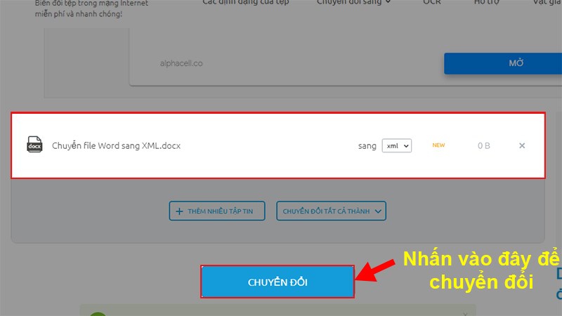 Nhấn vào Convert để chuyển