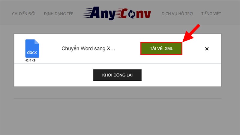 Nhấn Tải về XML để tải về