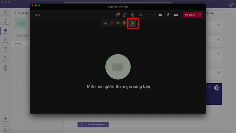 Để bỏ giơ tay bạn chỉ cần nhấn v&agrave;o biểu tượng giơ tay > Chọn Hạ thấp tay