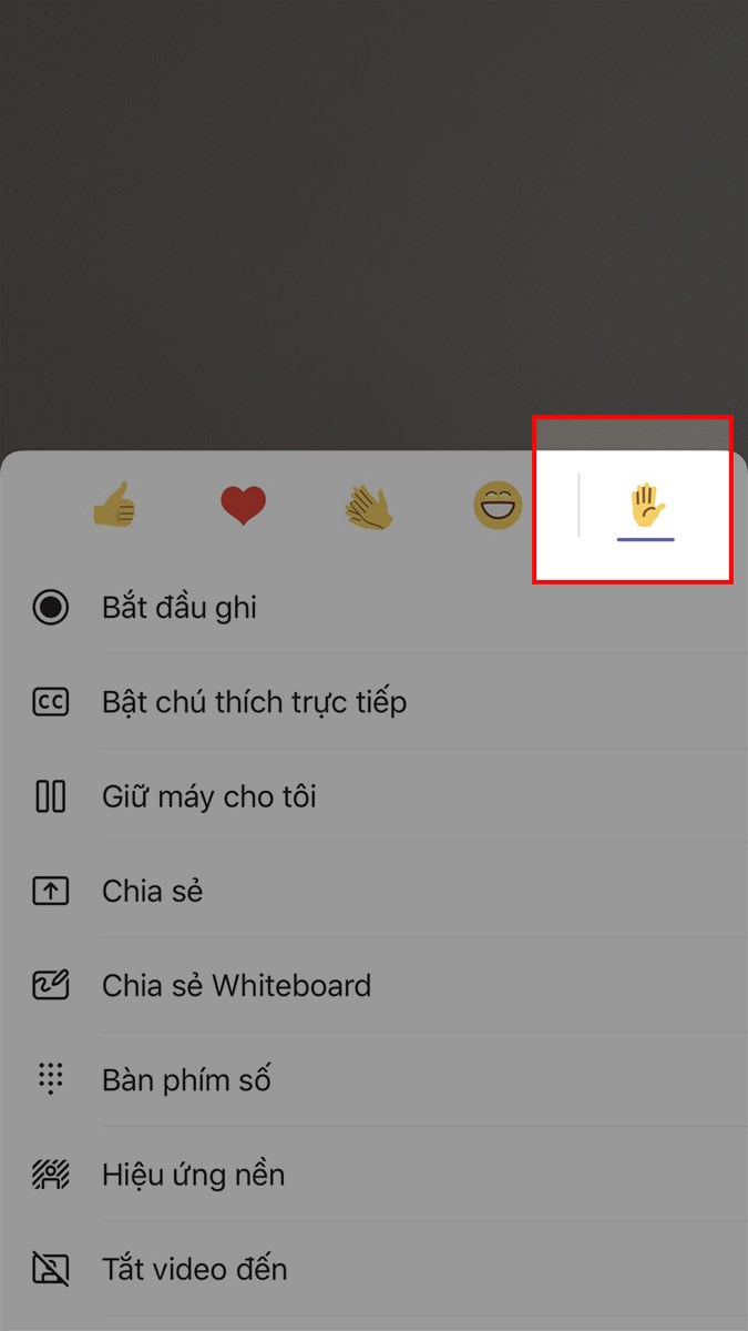 Chọn Hạ thấp tay