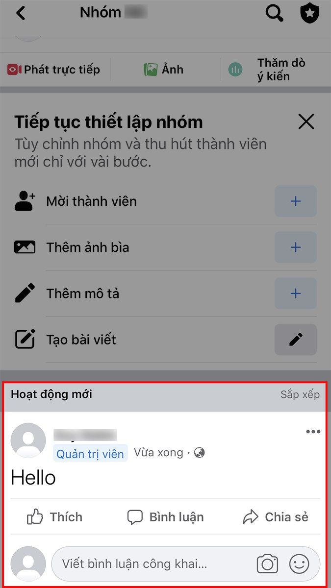 Mở ứng dụng Facebook, tiến hành đăng bài viết trên nhóm mà bạn quản lý Mở ứng dụng Facebook, tiến hành đăng bài viết trên nhóm mà bạn quản lý