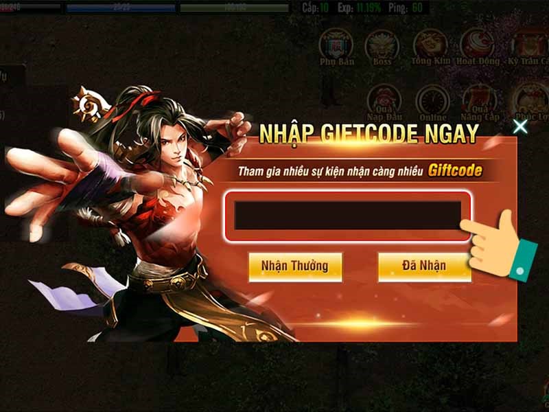 &Ocirc; nhập code