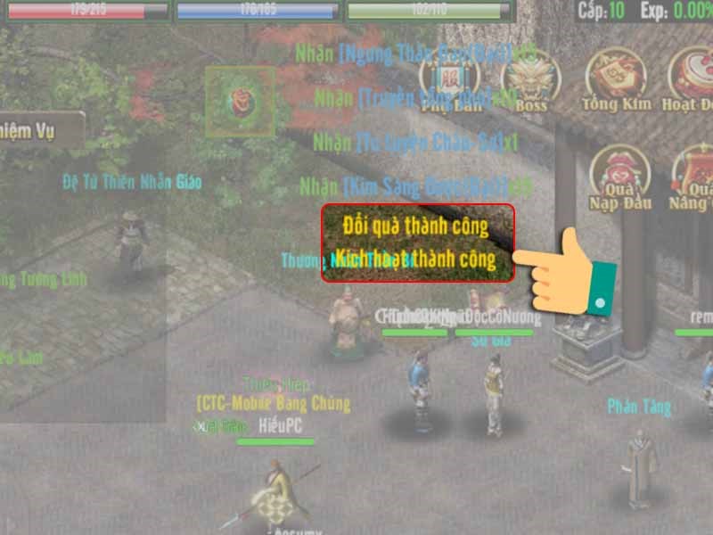 Nhận qu&agrave; th&agrave;nh c&ocirc;ng