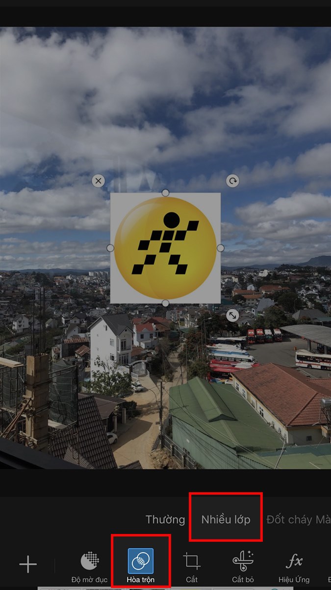 Chọn H&ograve;a trộn > Chọn Nhiều lớp