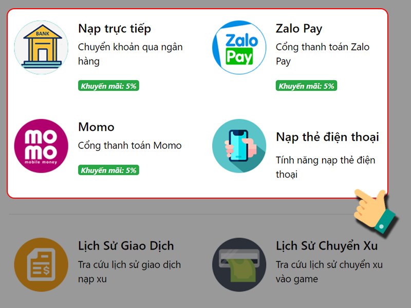 Chọn phương thức thanh to&aacute;n