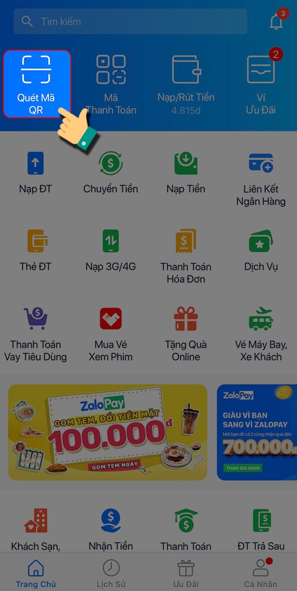 Chọn qu&eacute;t m&atilde; QR