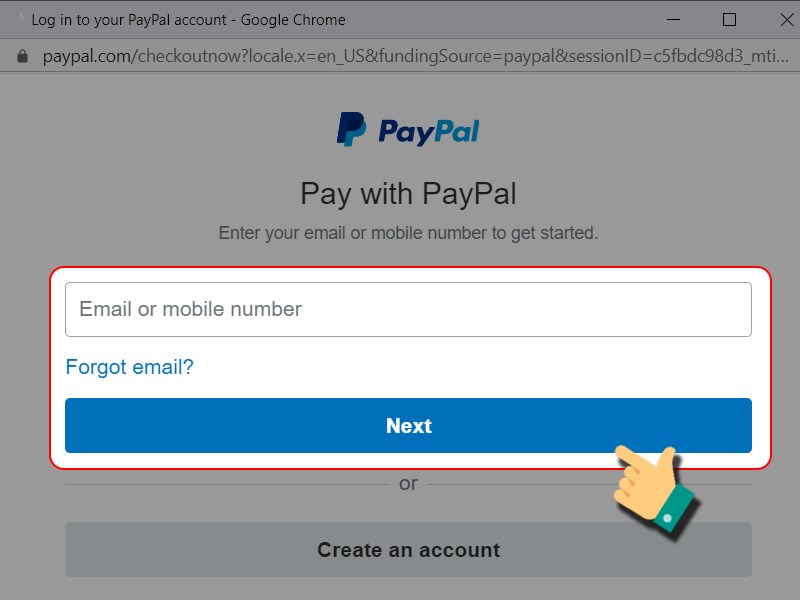 Đăng nhập tài khoản PayPal của bạn